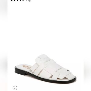 Sam Edelman Dina White Leather Fisherman Mules Fit 7